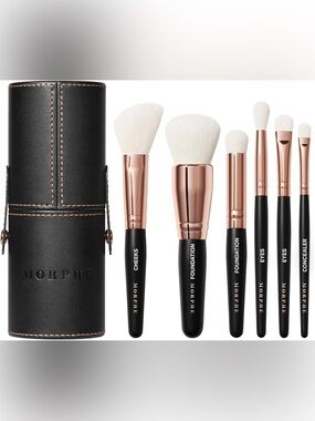 NEW MORPHE ROSE AWAY 6 Piece Travel Brush Set in Faux Leather Travel Case
